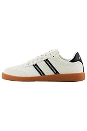 Armani Exchange Dames Berlin, Double Band Logo Sneakers, Off White+ Black, 40 EU, , 40 EU