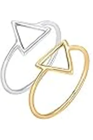 Elli Ring Dames Set Driehoek Geo Bi-Color in 925 sterling , 54 EU, , Geen edelsteen