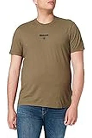 Blauer T-shirt met korte mouwen voor heren, , L