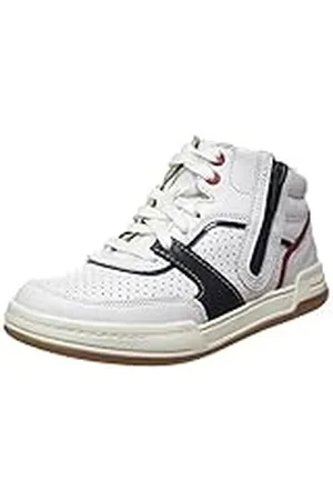 Clarks Fawn Peak K Sneakers voor jongens, wit leer., 28.5 EU