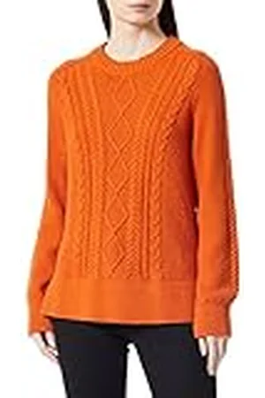 GANT Dames D2. Cable C-Neck pullover, GOLDEN ORANGE, XS