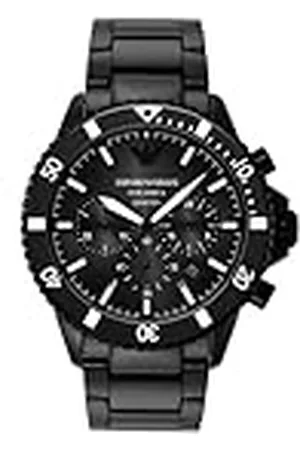 Emporio Armani Herenhorloge quartz/chrono uurwerk 43mm kastmaat met een keramische armband AR70010