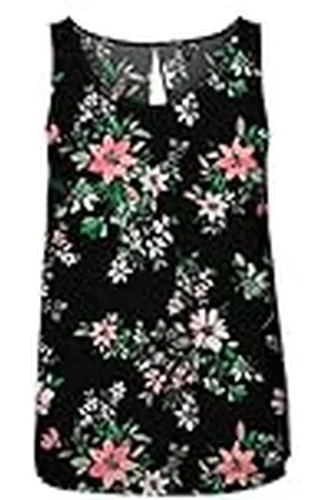 VERO MODA Dames VMEASY SL tank R1 WVN GA Top, Black/AOP: Tika, XS, , XS