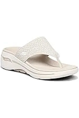 Skechers Go Walk Arch Fit Weekender, damessandalen, Natuurlijk textiel, 39 EU