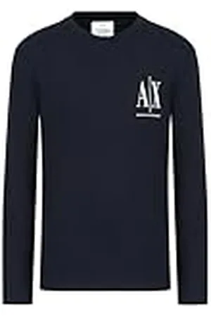 Armani Exchange Heren Long Sleeves, Front Print Logo T-Shirt, , XXL