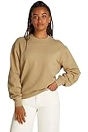 Tommy Hilfiger Dames REG VLAG OP BORST SWTSHRT WW0WW41246 Pullover Sweatshirt, Khaki, XXS, , XXS