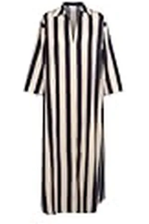 Seidensticker Blousejurk voor dames, oversized fit, maxi-jurk, hemdblousekraag, 7/8-mouwen, 100% katoen, , 42