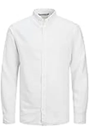 JACK & JONES Heren Jprccmaze Linen Shirt L/S Button Down Shirt met lange mouwen, , S