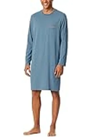 Schiesser Heren lange mouwen ronde hals Comfort Nightwear nachthemd, Graphit_182901, 52, , 52