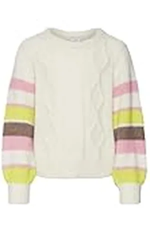 VERO MODA VMVINO LS trui met ronde hals GA Boo Girl, Berk/Detail:w. Sachet Pink/Sulphur/Brown Lentil