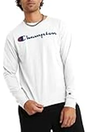 Champion Klassiek T-shirt met lange mouwen voor heren, zacht, comfortabel (normaal of groot en lang), , M