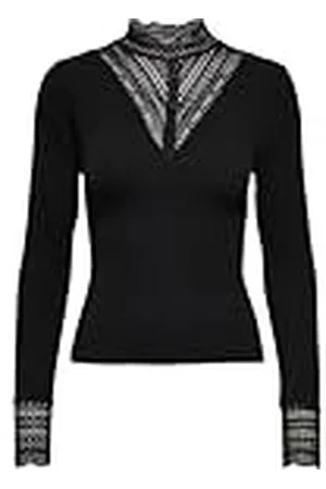 ONLY Dames ONLTILDE L/S HIGH Neck Lace TOP JRS 15207788, , XS