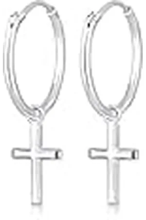 Elli Oorbellen Dames Creolen Kruis Hanger Geloof Religie in 925 Sterling