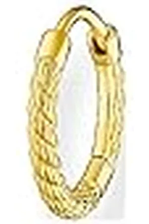 Thomas Sabo Damen Single-Creole Seil in der Farbe Gold aus 925 Sterlingsilber mit 750 Gelbgold Veredelung, Größe: 13x1,9mm, CR694-413-39