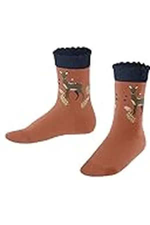 Falke Unisex kinderen Country Deer duurzaam katoen halfhoog met patroon 1 paar sokken, , 19-22