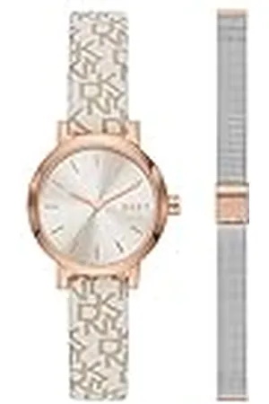 DKNY Soho Roestvrijstalen Horloge met Drie Wijzers en Bandje Set
