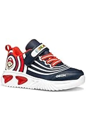 Geox J Assister Boy B Sneakers voor kinderen, Marineblauw, rood, 31 EU