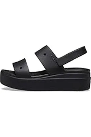 Crocs Brooklyn 4U sandaal voor dames, zwart, 36 EU, Zwart, 37/38 EU