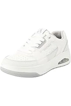 Skechers Heren UNO Court Trainers, wit leder/Duraleather/grijze trim, 11 UK, , 46 EU