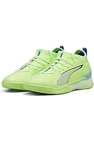 PUMA Ultra 5 Match It + Mid Jr voetbalschoen voor kinderen, uniseks, Fizzy Apple Wit Bluemazing, 35.5 EU