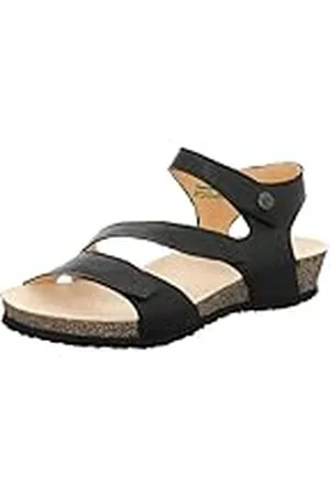 Think! Dames DUMIA chromfrei gegerbte nachhaltige Sandale, SCHWARZ 0000