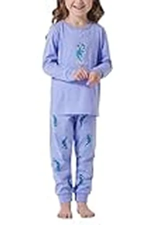 Schiesser Pyjama set pyjama lang - 100% biologisch katoen - maat 92 tot 140, Lila_181827, 98 cm