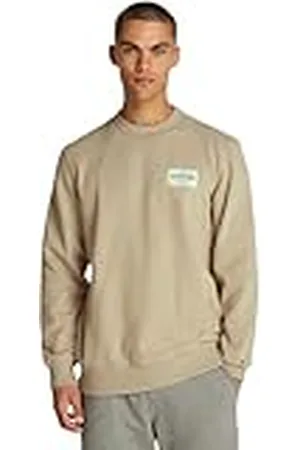 Tommy Hilfiger Heren MONOTYPE LABEL SWEATSHIRT MW0MW37466 Pullover Sweatshirt, Khaki, XL, , XL
