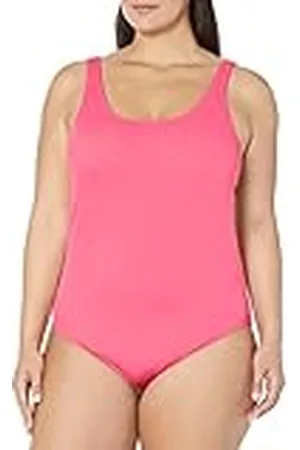 Amazon Badpak uit één stuk voor dames (verkrijgbaar in grote maten), felroze, 5X