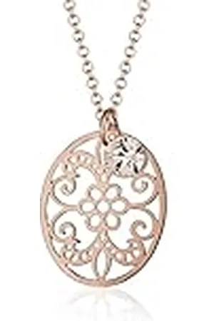 Elli Damesketting met kristallen in 925 sterling zilver, rosé verguld, 45 cm, Facetgeslepen, Kristal