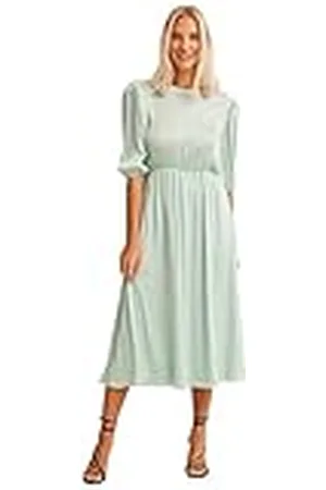 NA-KD Dames ballon mouw gestructureerde midi-jurk casual, , 40