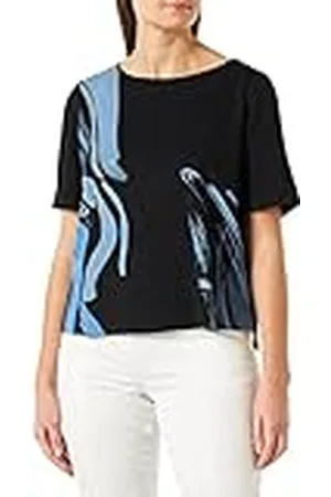 Taifun Dames 371307-16105 T-shirt, zwart patroon, 38, , 38