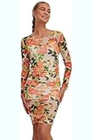 NA-KD Rouched Mesh Jurk, , Klein