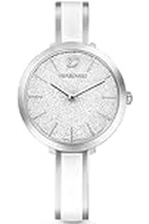 Swarovski Crystalline Delight horloge, Swiss Made, Metalen armband, Wit, Roestvrij staal