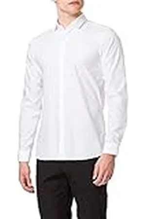 HUGO BOSS Erondo Extra-Slim-fit overhemd voor heren, van katoen-popeline met cutaway-kraag, wit, 41