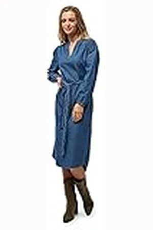 Peppercorn Dames CIA Casual avondjurk, Midden Blauw Denim, XL