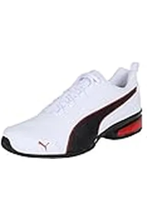 PUMA Unisex Leader VT SL Road Running Shoes, White- Black-Flame Scarlet, 40.5 EU