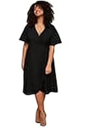 Trendyol Woman Midi Wrapover Dubbel-Brested Woven Plus Size Jurk Dames, , 44
