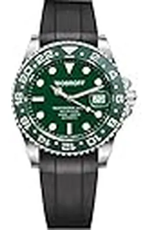 BOBROFF Diver BF0005-CN Professioneel herenhorloge, 1000 m, groen, 41 mm, heliumventiel, , 41MM, strepen
