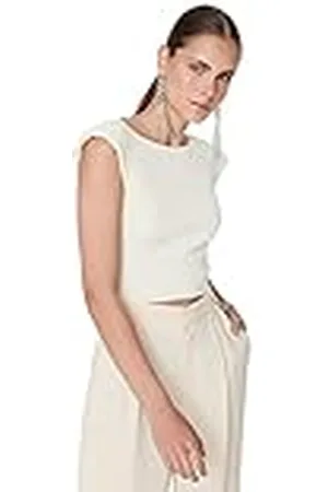 Trendyol Dames Slim Basic ronde hals geweven blouse, , 36