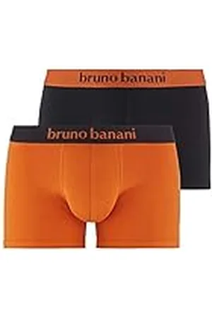 Bruno Banani 2 Pack Flowing Boxershorts, Pompoen/Zwart, S (2 Stuks) Heren