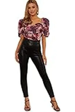 Chi Chi London Dames Sweetheart ruches bloemen top in jurk shirt, 16, , 42