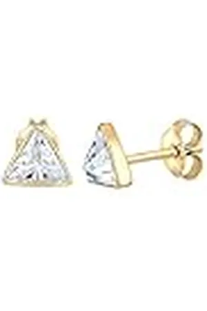 Elli Oorbellen steker driehoek driehoek geo zirkonia 925 zilver, Kristal, Zirkonia
