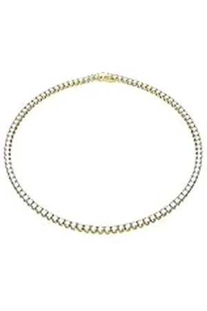 Swarovski Matrix Tennis Ketting, Ronde Slijpvorm, Wit, Goudkleurige Toplaag