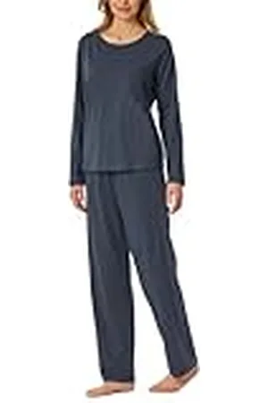 Schiesser Dames Pyjama Lange Broek Lange Mouwen Casual Nightwear Pyjamaset, Graphit_182538, 36, , 36