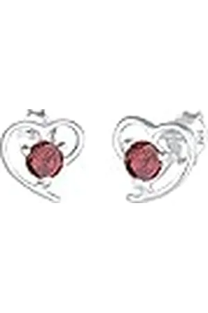 Elli Oorbellen dames hartmotief met elegant zirkonia kristallen in 925 sterling zilver, Facetgeslepen, Zirkonia