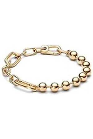 PANDORA ME Metallperlen & Gliederkettenarmband aus Sterling Silber mit 14 Karat vergoldete Metalllegierung, Kompatibel ME, Größe: 17cm, 562793C00-3