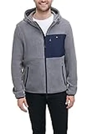 Tommy Hilfiger Heren Mixed Media Hooded Polar Fleece Jas, , XL