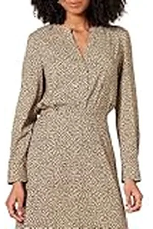 Amazon Dames Georgette lange mouw Relaxed-Fit Popover Blouse, , Small