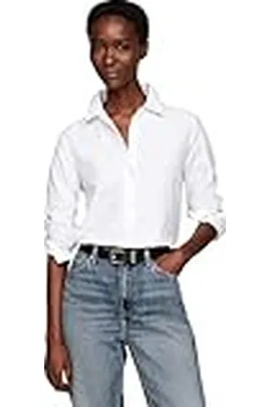 Tommy Hilfiger Dames Oxford Katoen Regular Shirt WW0WW44230 L/S Shirt, Th Optic White, 36, , 62