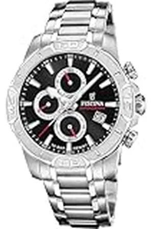Festina Horloge Voor Heren F20704/6 Timeless Chronograph Grijs zilver 316l roestvrij staal case Grijs zilver316l roestvrij staal armband